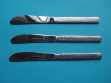 VINERS Studio, Bark Effect: Three Butter, Tea Knives (16cm) Excellent Condition