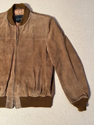 Vintage JCPenney Split Cowhide Leather Jacket Bomber Full Zip 
