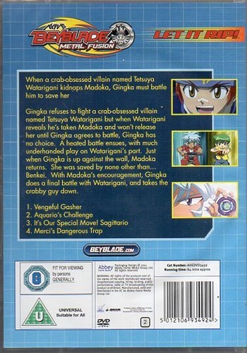 BeyBlade Metal Fusion Series Vol.2 - Vengeful Gasher - Region 2 DVD-New & Sealed - Picture 2 of 2