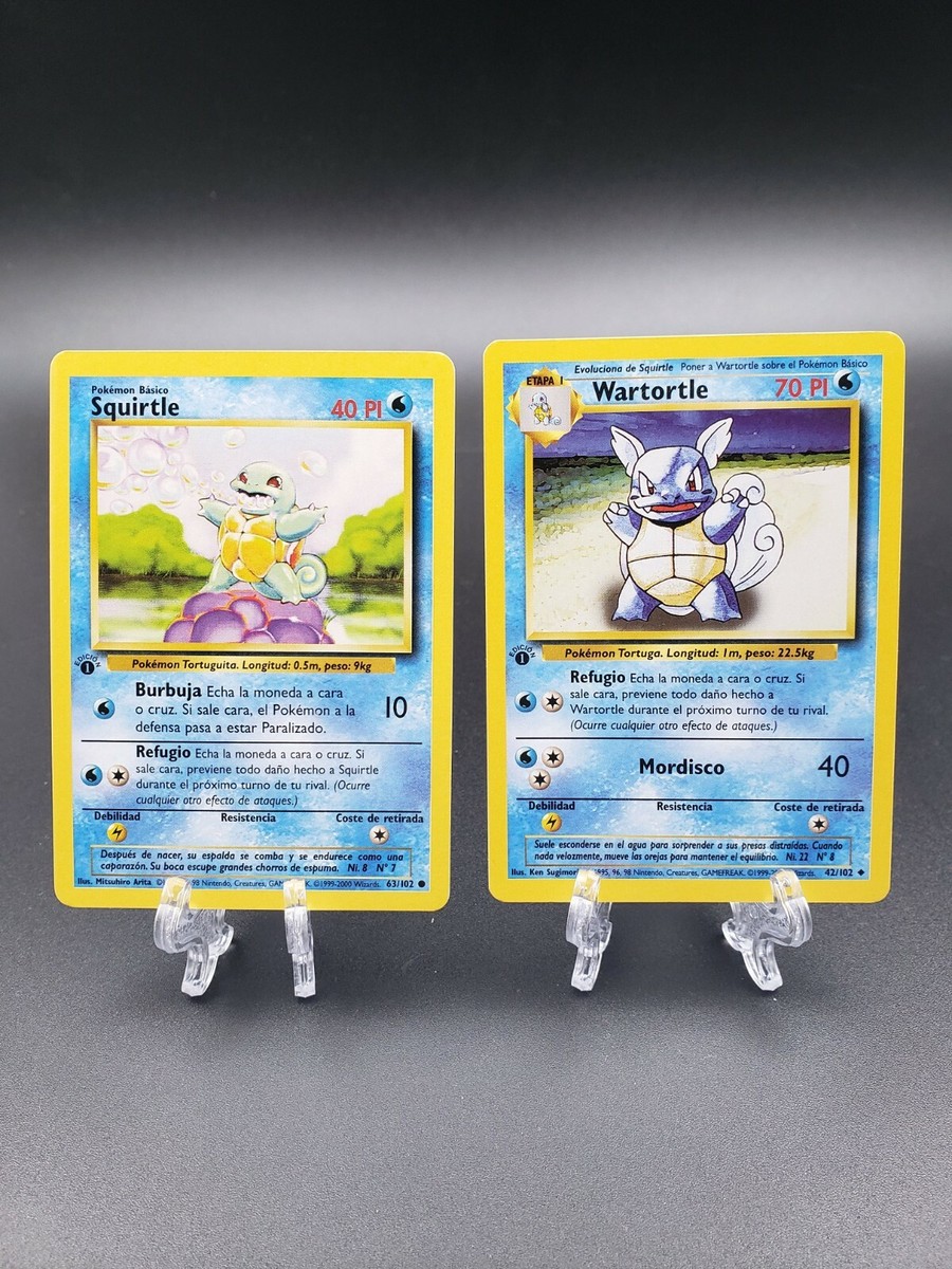 Spanish Pokemon TCG 1st Edition Squirtle & Wartortle Base Set