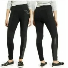 Athleta Luxe Ponte Legging Faux Leather Womens Small Black High Rise