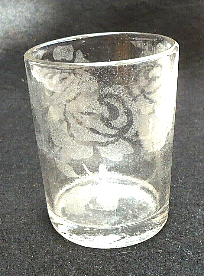 ANTIQUE ACID ETCHED GLASS TUMBLER 8cm.H | eBay