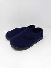 LongBay Men's Memory Foam Diabetic Slippers Comfy Warm 9 Women/9 Men, Navy