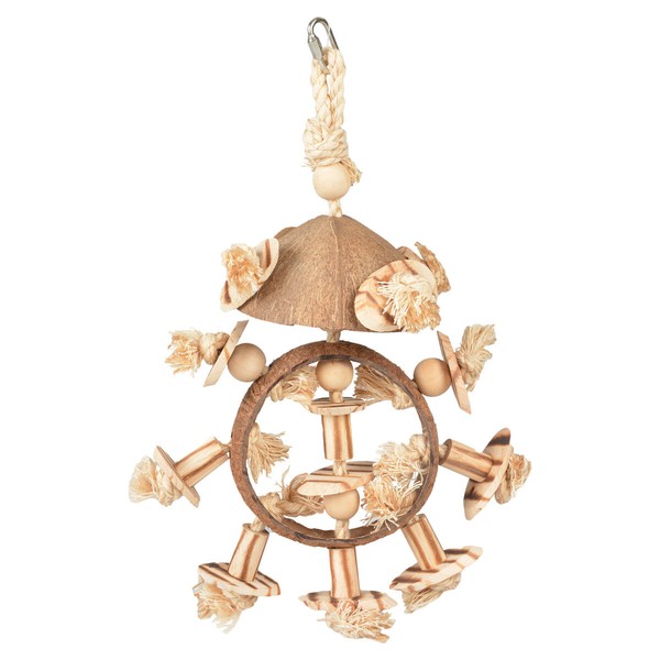 Duvo+ Coconut Jungle Ring FüR VöGel 38X25,5X13Cm Mit HolzklöTzen & Sisal-image