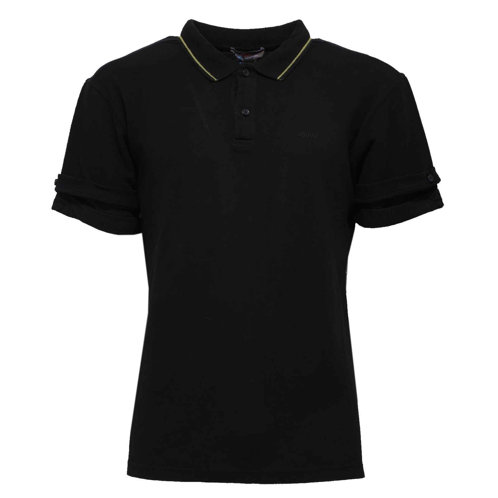 9171X polo uomo DANIELE ALESSANDRINI HOMME черная футболка-поло из хлопка для мужчин 15190₽