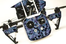 DJI Inspire 1 graphic skins w/6 Batteries Transmitter Decals  Digi Camo Blue