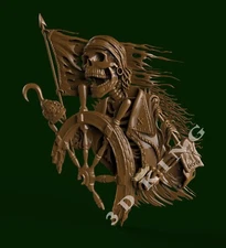 3D STL Model DEAD PIRATE for CNC 3D Router 3d Printer Carving Aspire Artcam