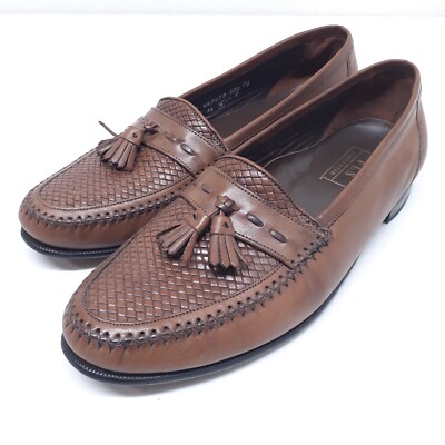 Florsheim Mens Woven Tassel Loafers Slip On Leather Size 9.5  display picture 3