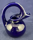 Vintage Hull Glossy 5 1/2 Inch Tall Cobalt Blue Mid Century Syrup Pitcher
