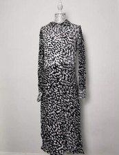 Sosandar Women Long Sleeve Black White Shirt Dress Size 12