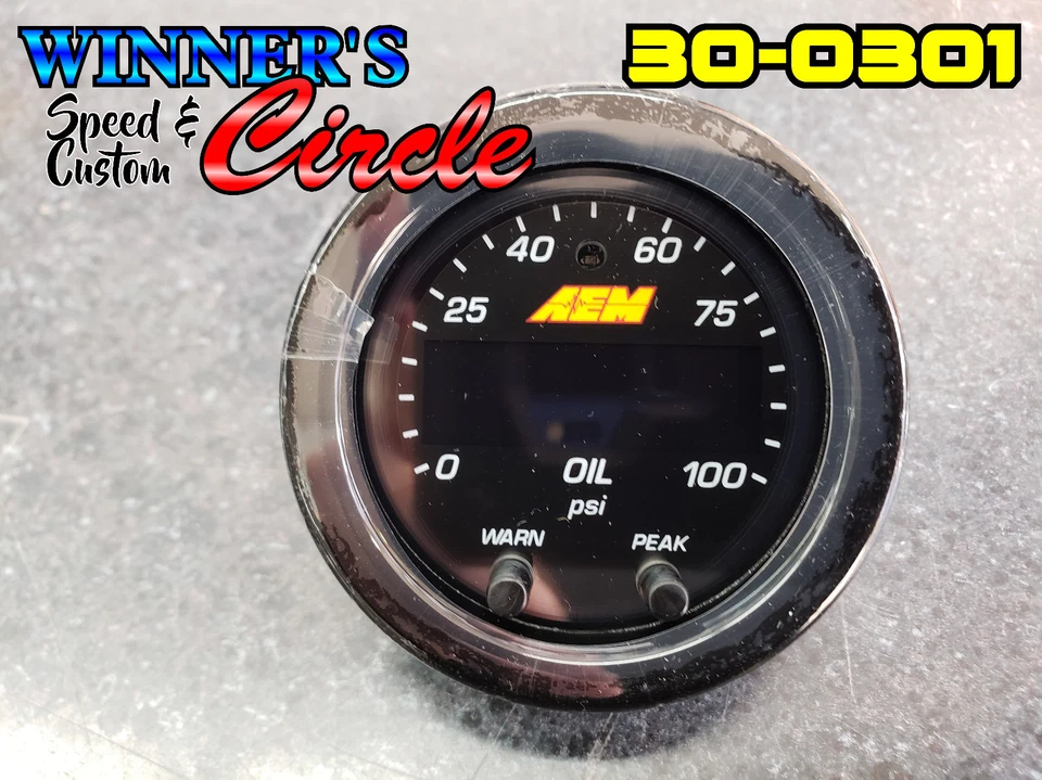 Prensa de aceite o prensa de combustible AEM 30-0301 serie X 0-100 PSI 2-1/16" de diámetro Foto 3 de 4