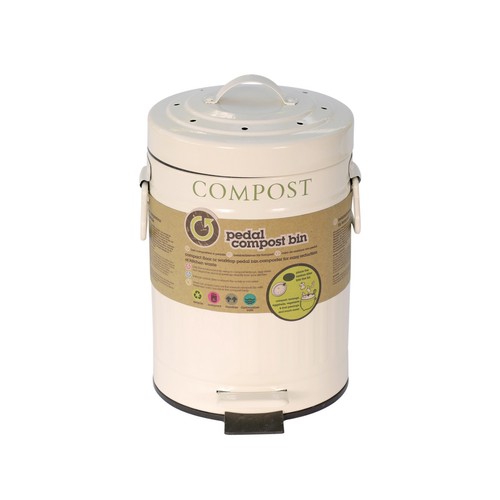 Cream Pedal Bin Compost Caddy - Kitchen Compost Bin - Picture 7 of 7