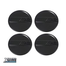 4 X American Racing Wheel Center Cap Satin Black W Gloss Black Logo Arsi715sbgb