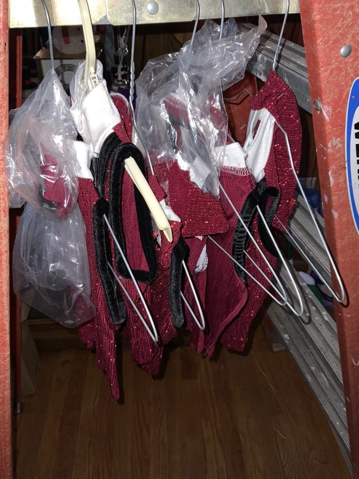 ArtStone Costume Lot of 6 Style 0137 XSC/SC Sparkly Deep Red Black Trim Top - Image 3 of 4