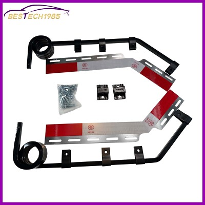 3 Coil Angled Fender Spring Mudflaps Hanger w/Reflector Kit Pair For Semi Truck