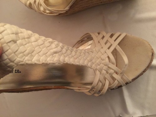 NWT~MOSSIMO Offwhite Strappy Wedge Espadrilles Women's Casual Summer Heels~11 - Picture 4 of 7