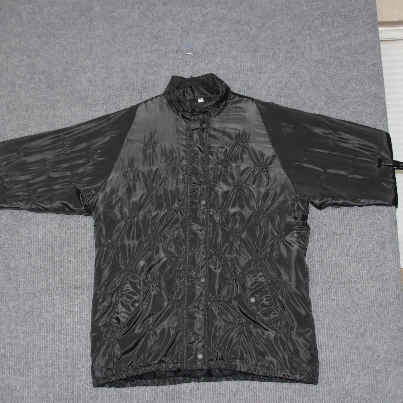 Atlantic Beach Puffer Jacket Mens M Black Warm Cozy Full Zip Polyester