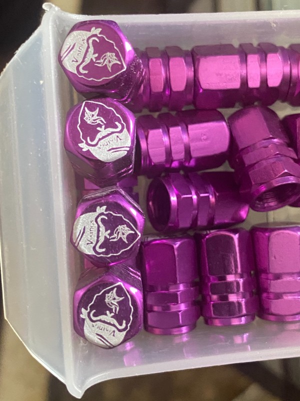 Minnesota Vikings Wheel Tire Valve Stem cap Covers 4 Pc set
