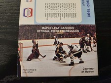 1982- 3 Toronto Maple Leafs Hockey schedule ~ Rick Vaive Cover