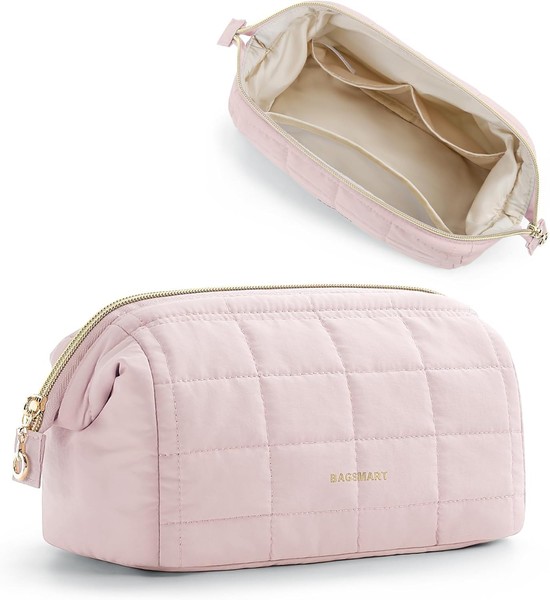 bagsmart Kosmetiktasche Rosa Klein Make Up Tasche Reise Kulturbeutel Damen-image