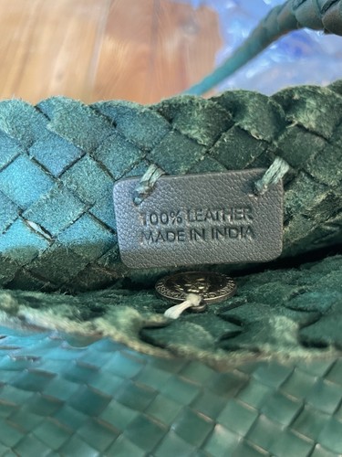 Dragon Diffusion Hand Woven Leather Shoulder Bag Green - Picture 18 of 22