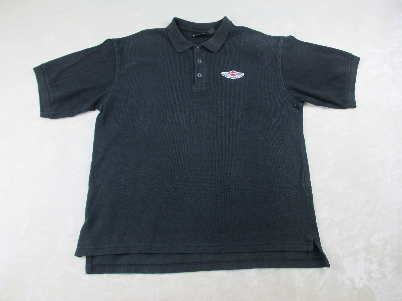 VINTAGE Harley Davidson Polo Shirt Mens Extra Large Black 100 Years Biker*