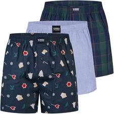 HAPPY SHORTS Confezione da 3 Boxer Uomo Cotone Boxer Web Natale
