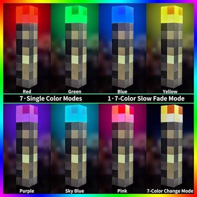 Light-up Wall Torch Lamp, 7-Color Night Light, Rechargeable Night Lamp