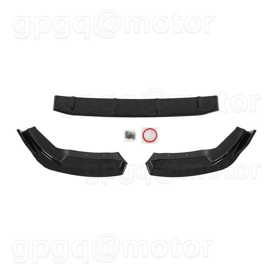 Para BMW F97 F98 X3M X4M Competition 19-21 Estilo GT Labio de parachoques delantero negro brillante Foto 2 de 4