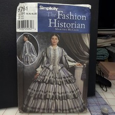 simplicity costume womans 9761 Civil War Two Piece Dress Sz 14-20