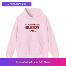 Custom Pitbull Pit Bull Paw Print Heartbeat Hoodie Personalized Pet Name