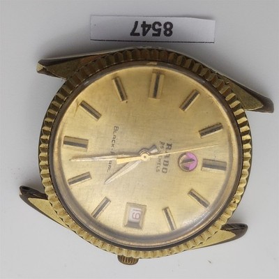 PROJECT TO FIX RADO BLACK PEARL GOLD AUTO FLUTED DATE EU SHIP MENS WATCH 8547