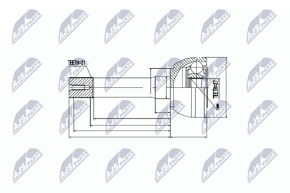 Wheel Side NTY NPZ-NS-011 Joint Kit, drive shaft for NISSAN