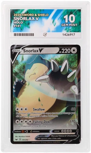 Snorlax V 141/202 ACE graded card