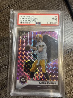 2021 Panini Mosaic Aaron Rodgers #79 Mosaic Purple Prizm /49