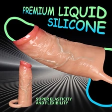 Male-Cock-Girth-Enlarger-Enhancer-Penis-Extension-Extender-Sheath-Sleeve-Bigger