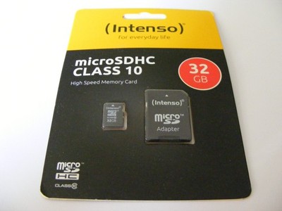 32GB Micro SDHC Card HIGH SPEED ( 32 GB MicroSDHC Karte + Adapter ) INTENSO Neu
