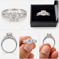 18ct White Gold Diamond Engagement Ring – 1.89ct – Size N