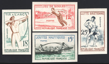 France Non Dentelé de 1958  N°1161-1164 Série Jeux Traditionnels   **/TB