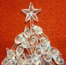 20 VINTAGE SMALL STAR LIGHT TWINKLE BULBS CLEAR TOPPER Ceramic Christmas Tree