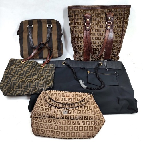 Fendi Shoulder Bag Tote Bag Clutch 5 set Black Nylon 1560551