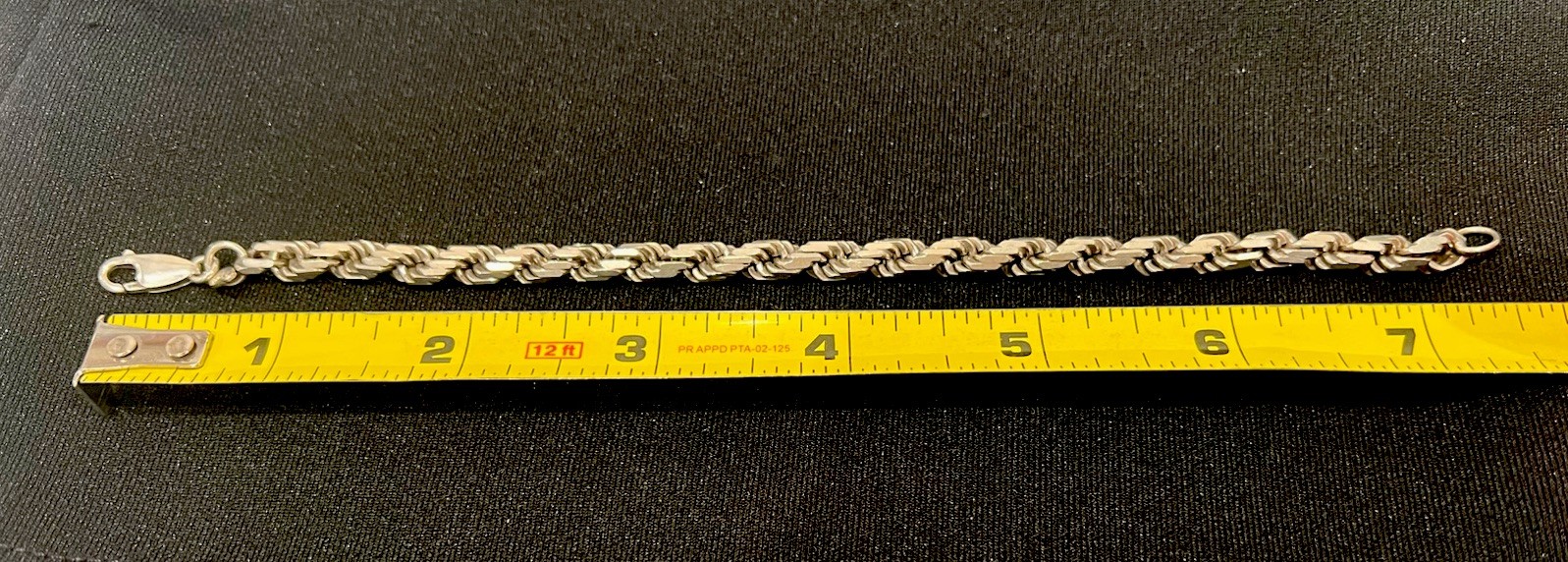 Sterling Silver Diamond Rope Chain Bracelet ITALY… - image 4