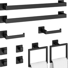 10 Pieces Bathroom Accessories Set, S304 Stainless Steel Bath Towel Bar Set, ...