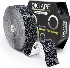 OK TAPE Kinesiology Tape Bulk 103Feet, Pro Adhesive, Water-Resistant k Black