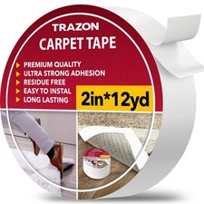 Heavy Duty Double-Sided Carpet Tape - 2 Inch x 12 Yards, Residue-Free Adhesive
