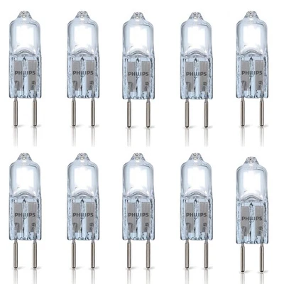 (10 bulbs) Philips 10W 12V G4 Capsule Halogen Bulbs, 2700K Warm White, Dimmable - Image 1 of 2
