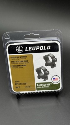 NEW Leupold Backcountry 30mm Medium Cross-Slot Scope Rings- Matte Black (175120)