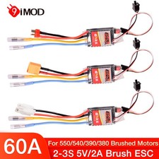 60A Brushed ESC 2-3S for 380/390/540/550 Brushed Motor 1/16 1/12 1/10 RC Car