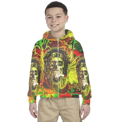 Kids Hoodie Rasta Jamaica Design 7434105219211 Hoodie Unisex For Children - Picture 1 of 4