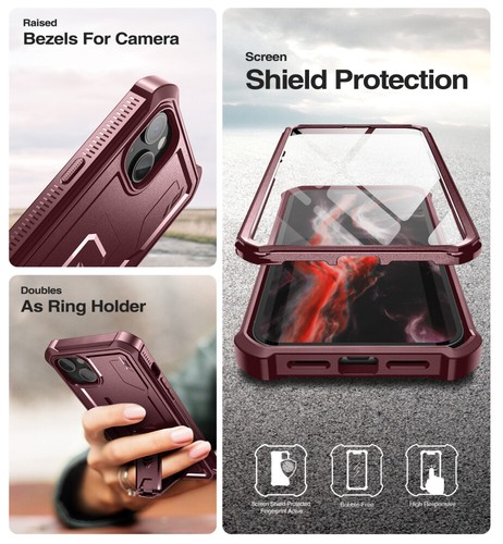 Dexnor Full Body Shockproof Case for iPhone 14 Plus Built-in Kickstand - 第 22/60 張圖片